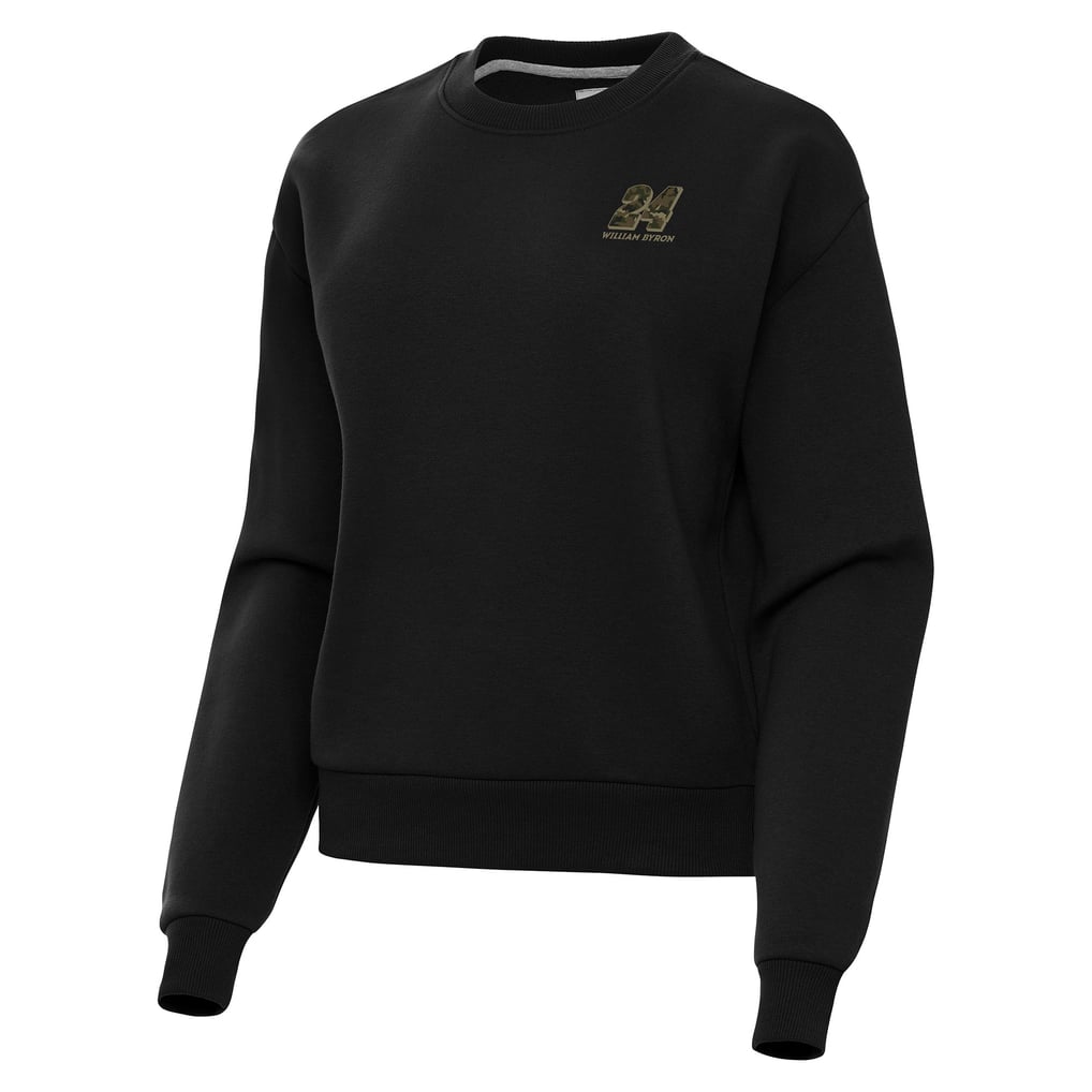  William Byron Antigua Women's Victory Crewneck Pullover Sweatshirt - Black